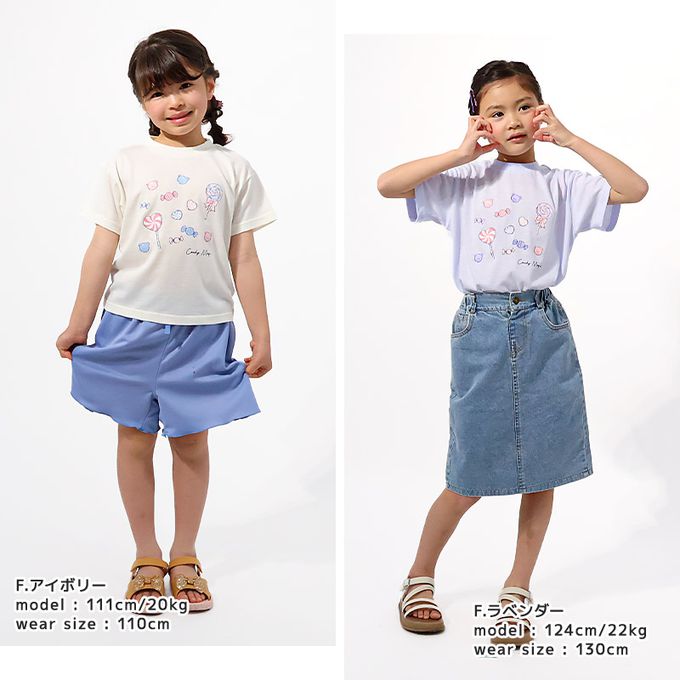 日本 ZOOLAND - 接觸冷感 透氣印花短袖上衣-冰淇淋-水藍