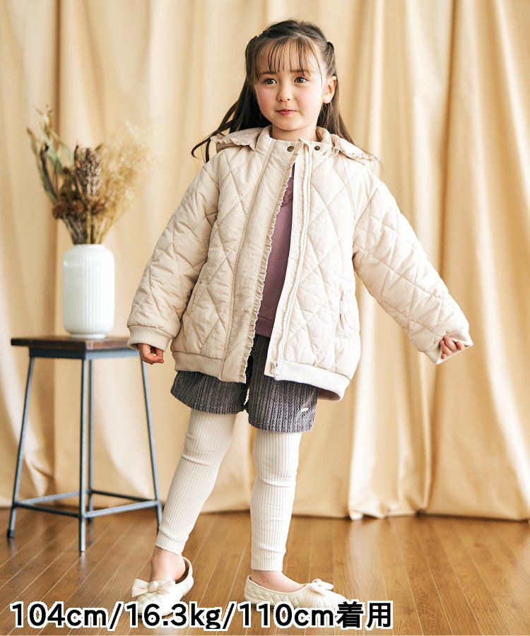 日本 apres les cours - 蝴蝶結口袋燈芯絨短褲-葡萄紫