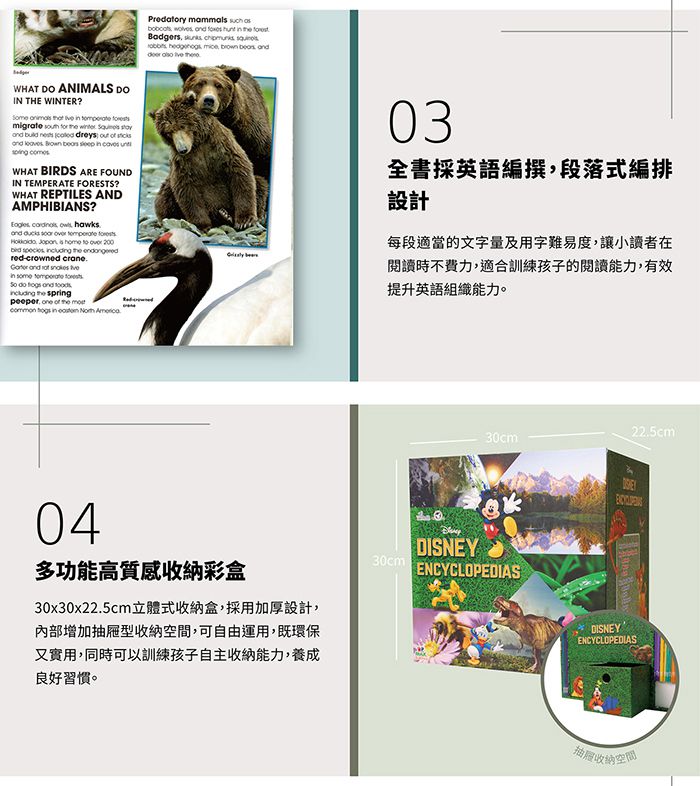 Disney 迪士尼 - 迪士尼探索世界百科全書套裝(英文版18冊+迪士尼收納盒) (30.1x30x22.5cm)