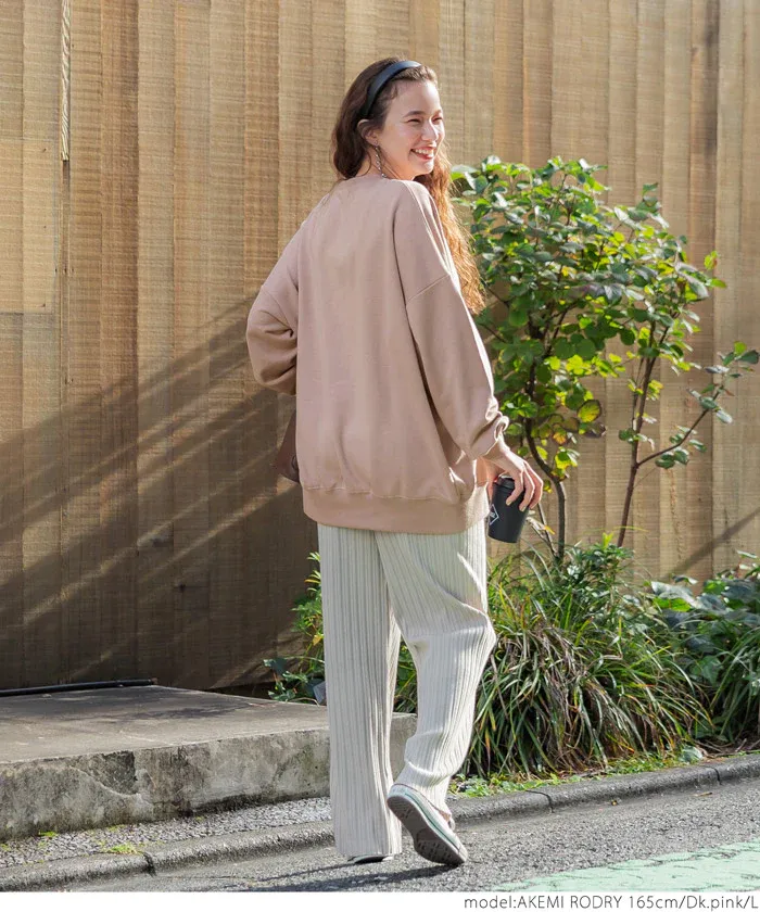 日本 COCA - 舒適內磨毛萬能大學T-素色-淺灰