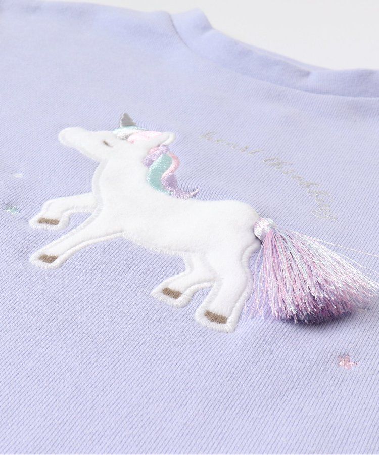 日本 apres les cours - 刺繡童趣印花圓領長袖上衣-草莓蛋糕-摩卡