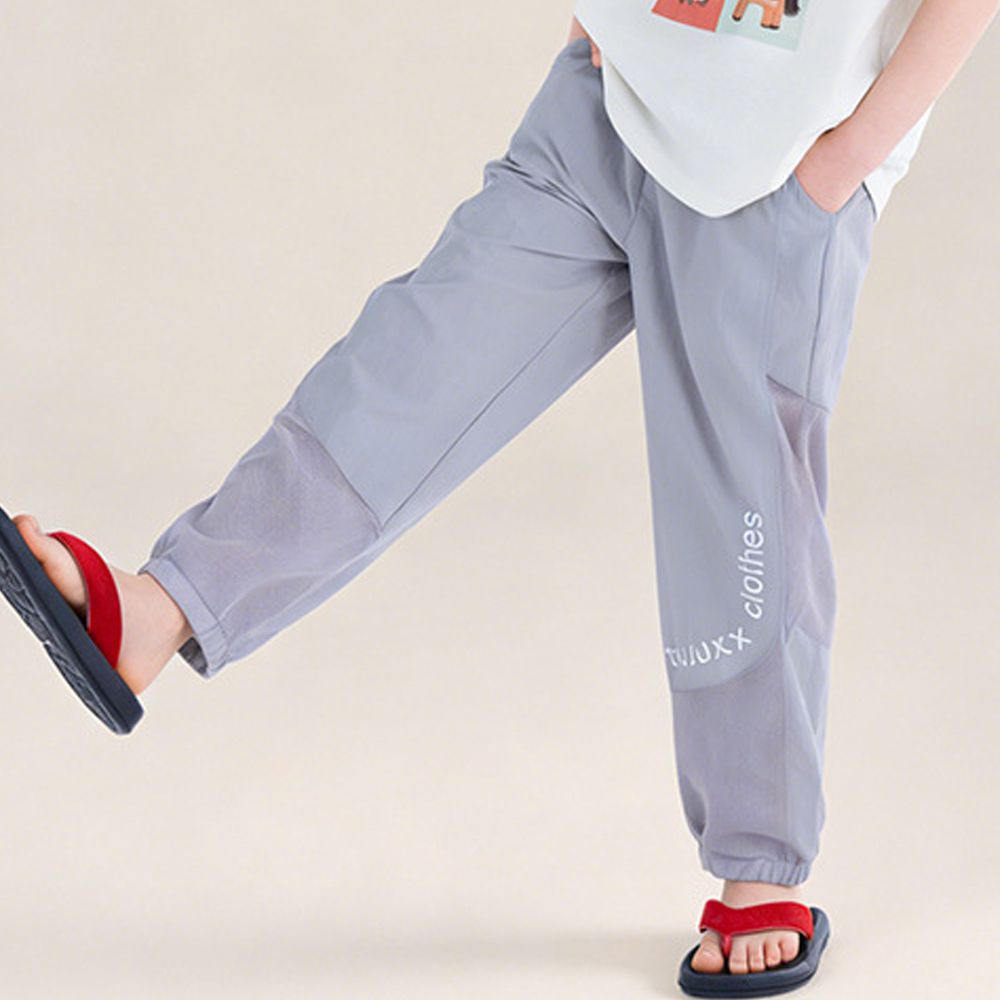 涼感1000+網眼透氣孔防蚊褲-灰色