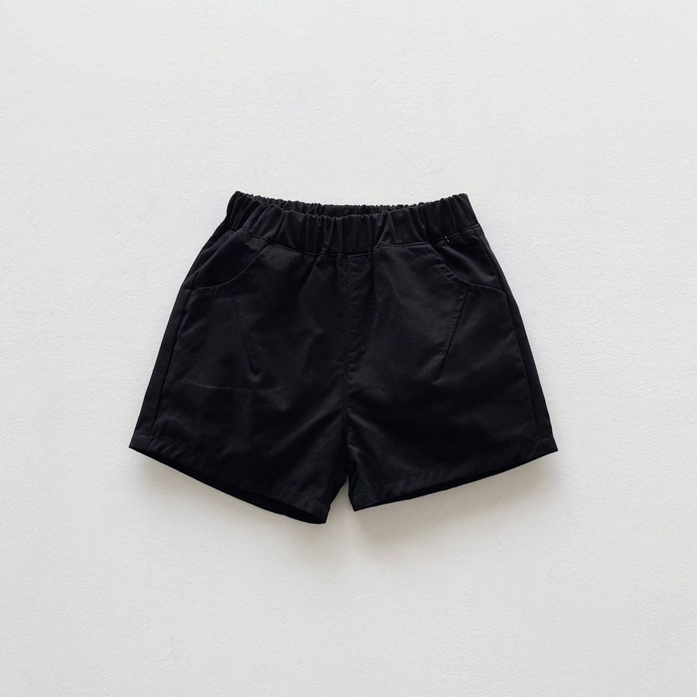 腰鬆緊休閒百搭短褲-杏色