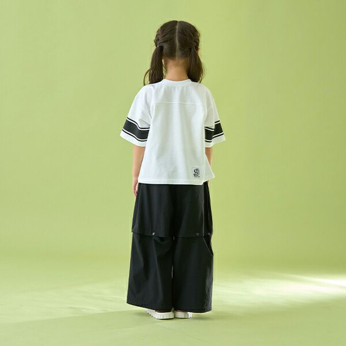 日本 b-ROOM - 正反都OK 落肩線條短袖上衣-黃