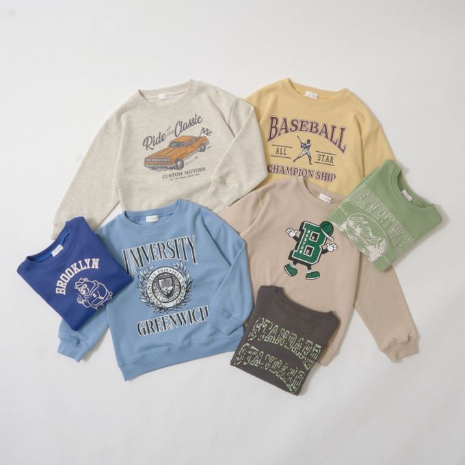 日本 b-ROOM - 舒適百搭印花長袖上衣-山脈-草綠