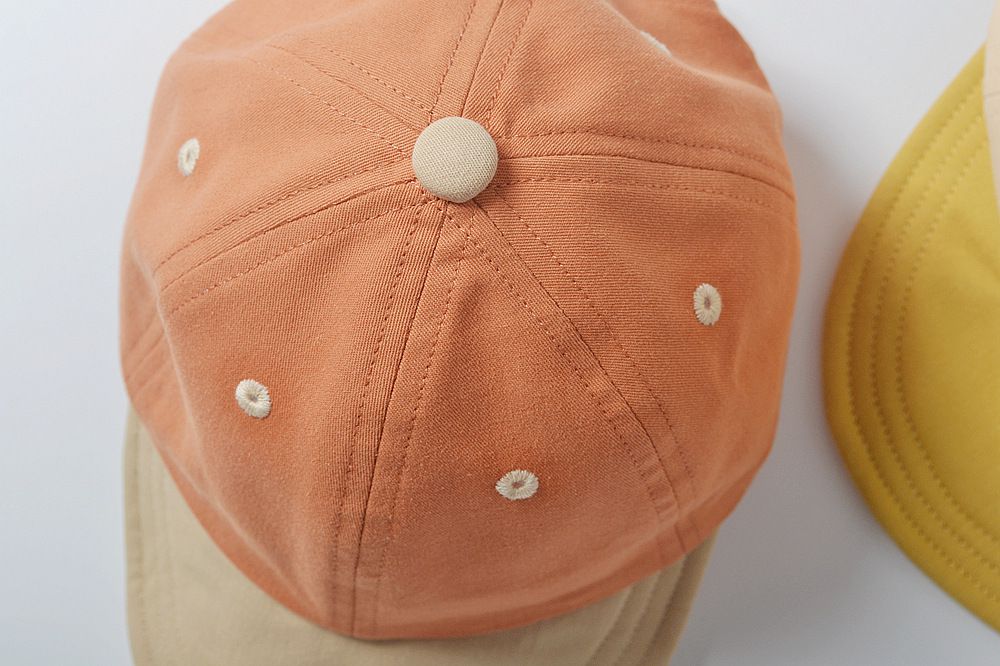 拼色鴨舌帽-橘色