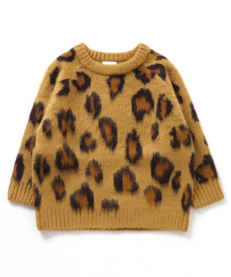 日本 BREEZE - 動物印花柔軟針織毛衣-白色乳牛