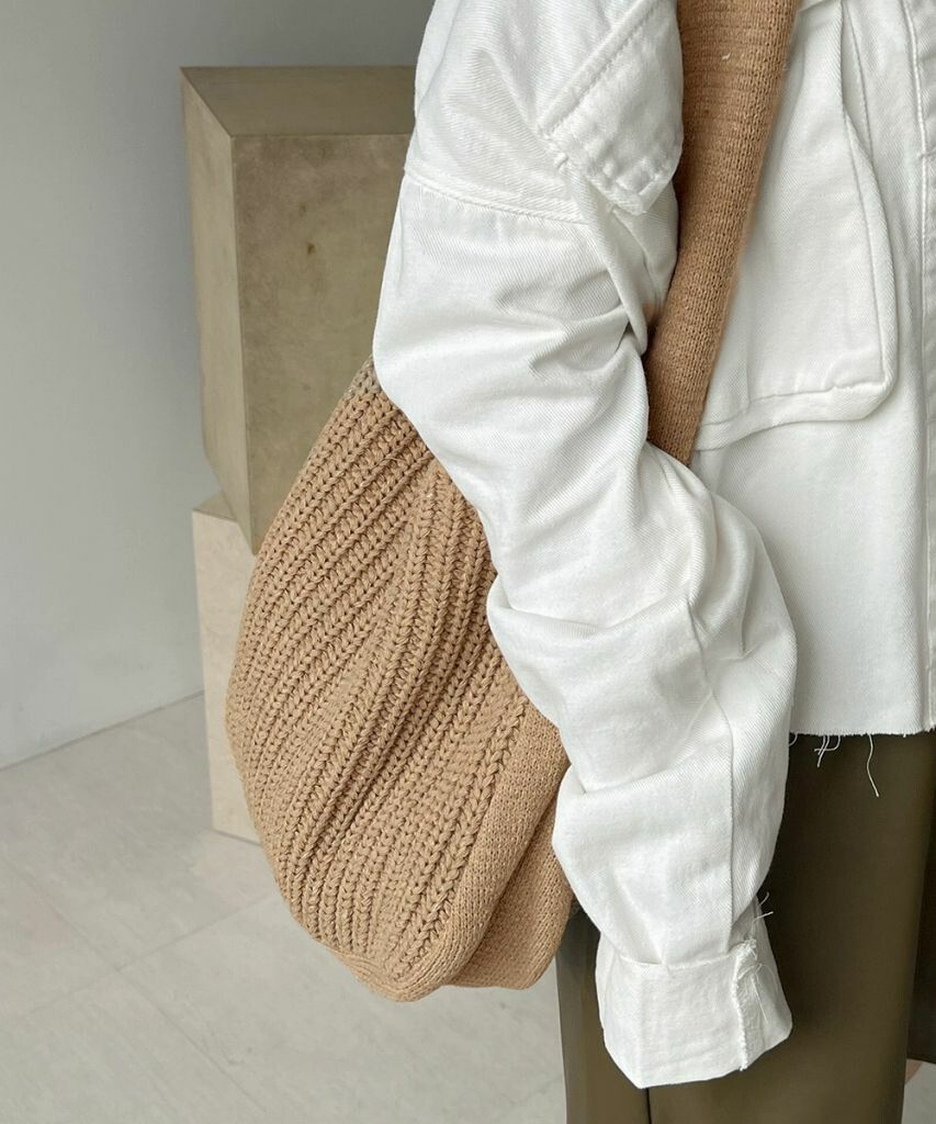 日本 Bou Jeloud - 針織肩背包-米