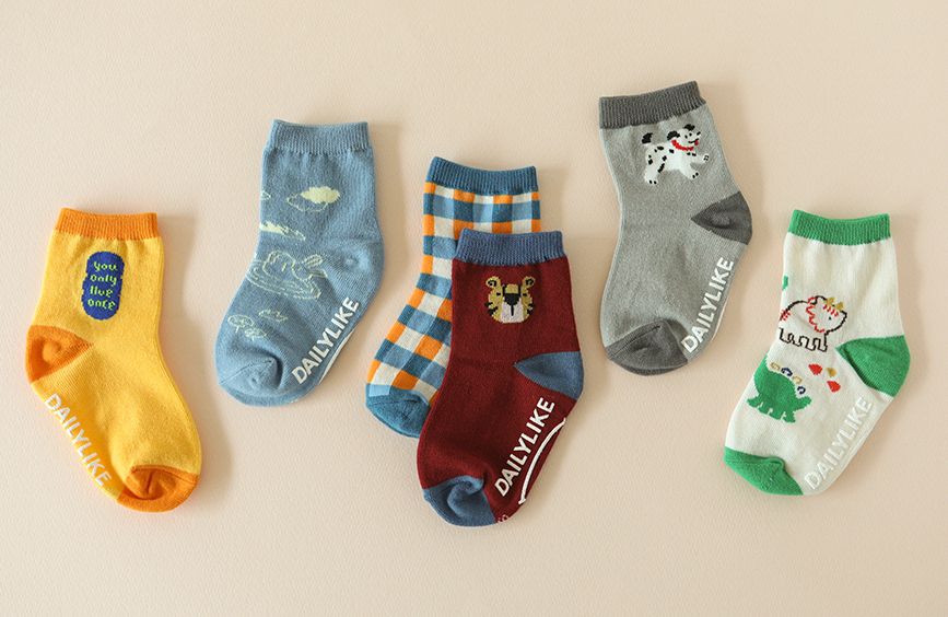 韓國 Daily Like - 兒童襪子/中筒襪6入組-日常款07
