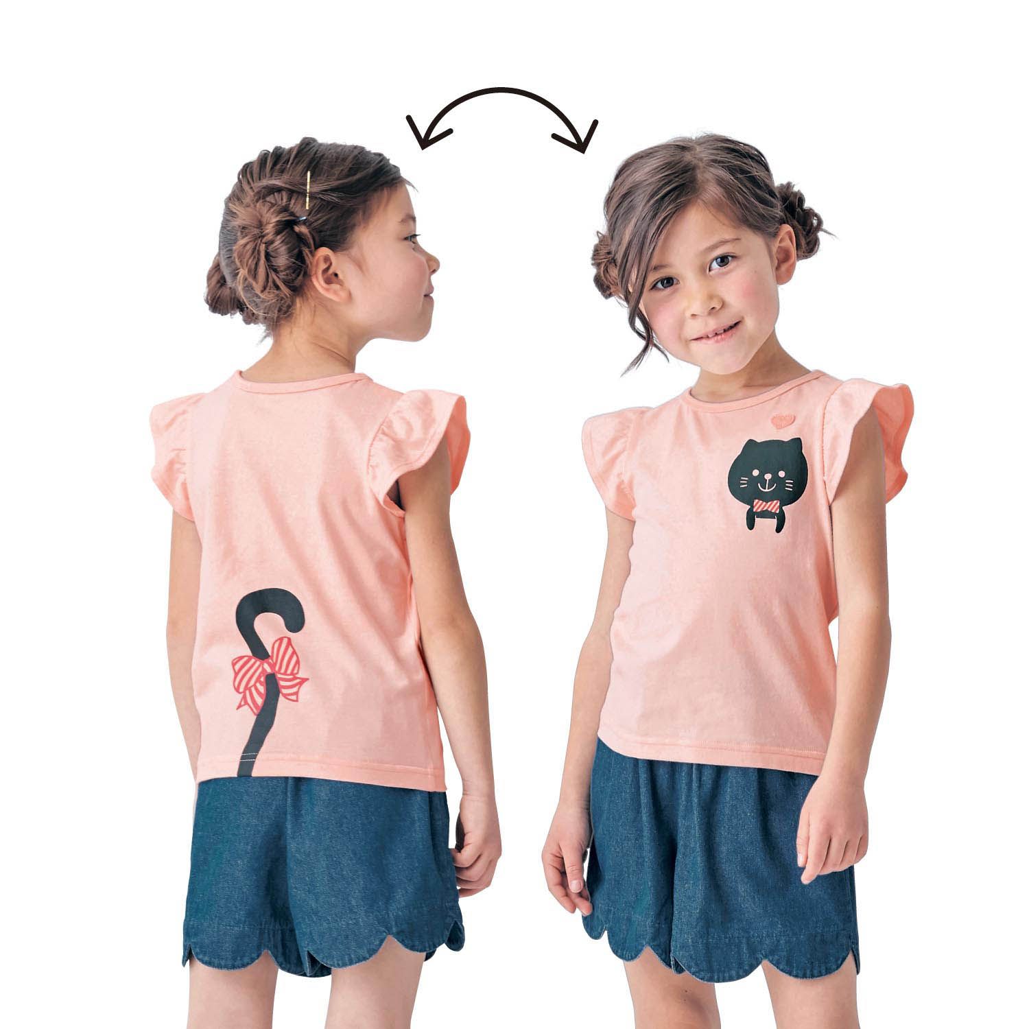 日本千趣會 - GITA 荷葉飛飛袖天竺棉無袖T-繽紛獨角獸-薰衣草