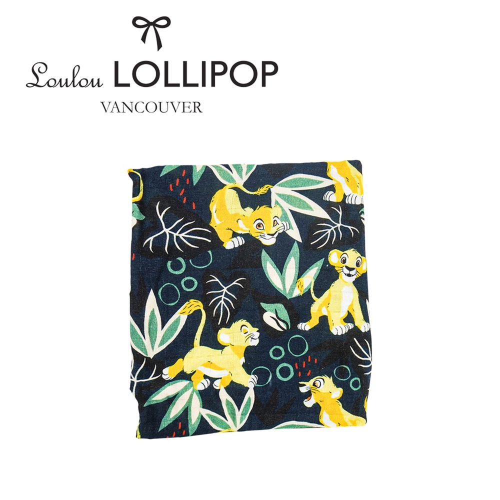 Loulou Lollipop - 迪士尼限量款 加拿大竹纖維透氣包巾120x120cm-獅子王(藍) (120x120cm)