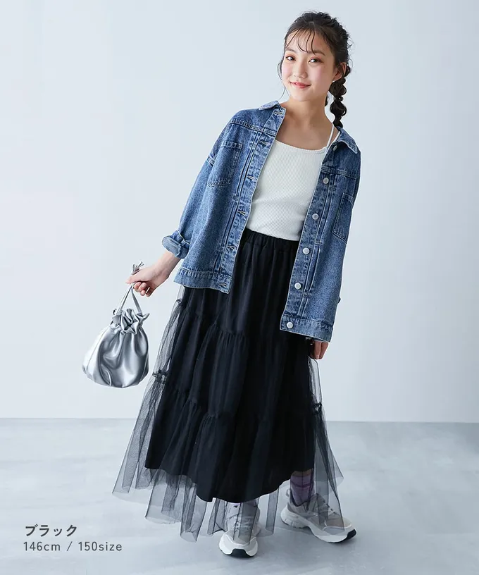 日本 devirock - 夢幻薄紗層次甜美長裙-黑