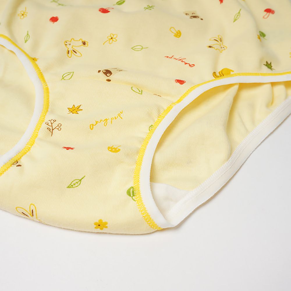 Annypepe - 女童純棉森林物語三角褲-黃 (160)