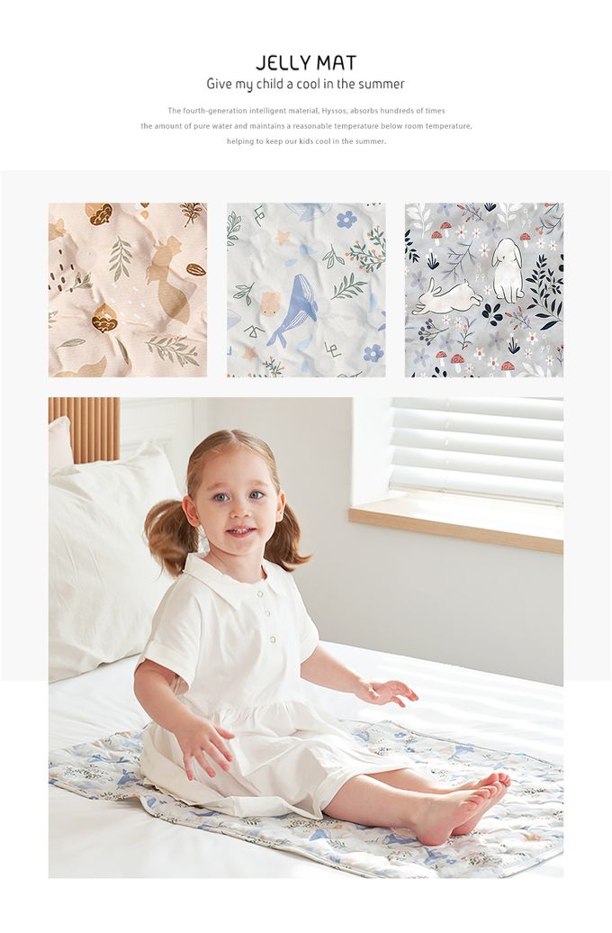 韓國 Jellypop - 【jellymat】全新微顆粒酷涼珠100%純棉果凍床墊-NEW✨_Mint Bunny (單人)-4kg