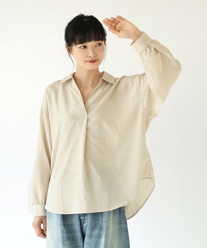 日本 zootie - 優雅V領長袖上衣-黑