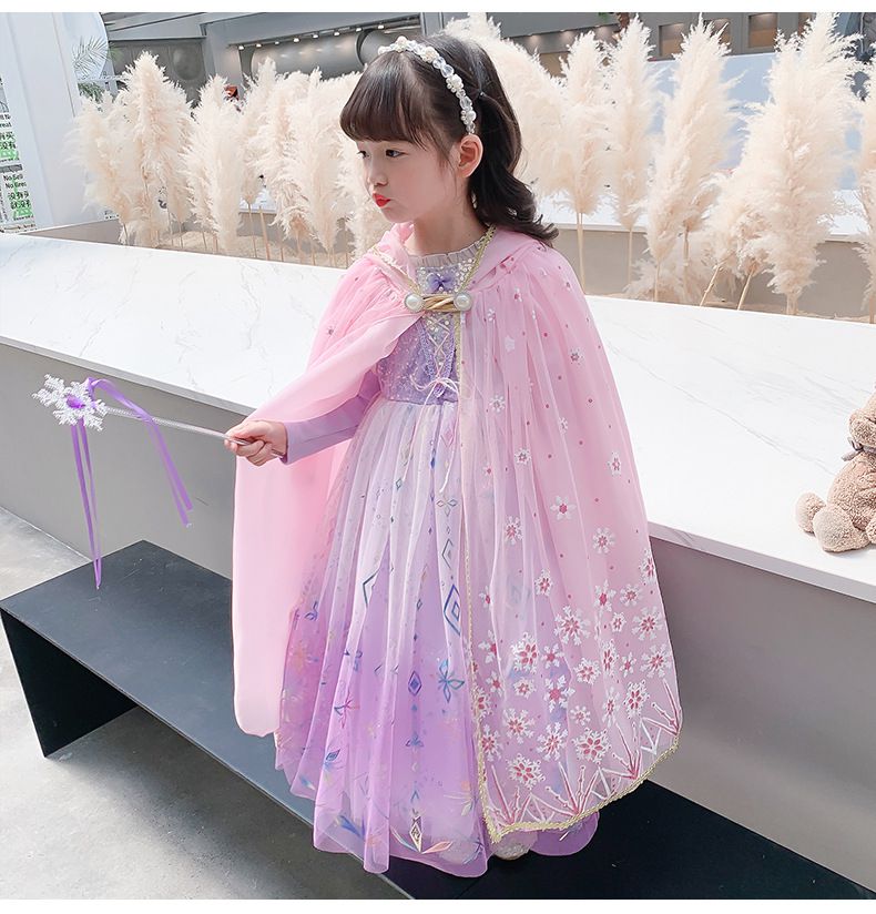 童話世界網紗連帽斗篷-雪花粉