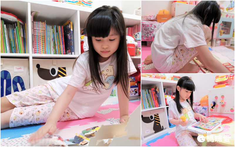 角落小夥伴 - 100%純棉兒童短袖套裝(台灣製)-角落生物白底花褲-藍