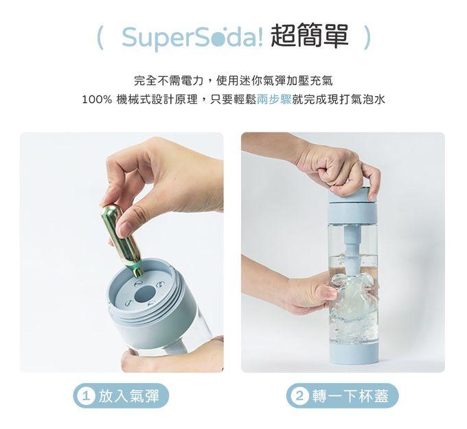 3ZeBra - Super Soda 氣泡水隨身杯-白色-450ml