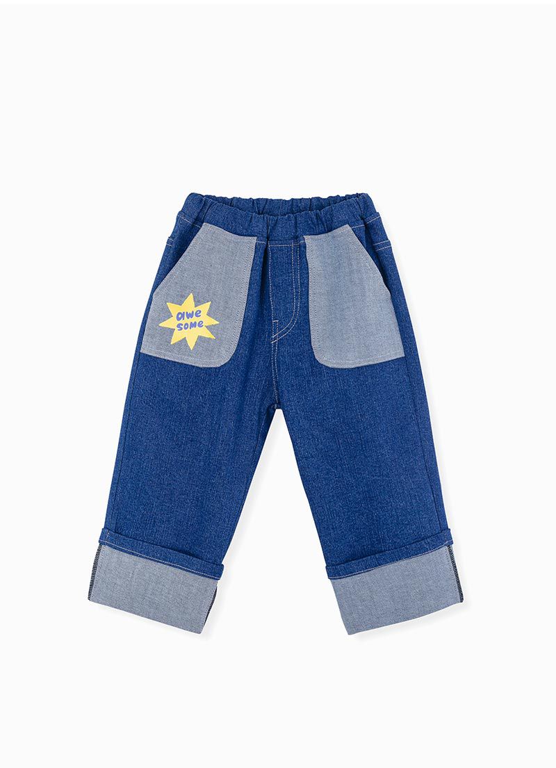 韓國 OZKIZ - awesome鬆緊褲頭牛仔褲