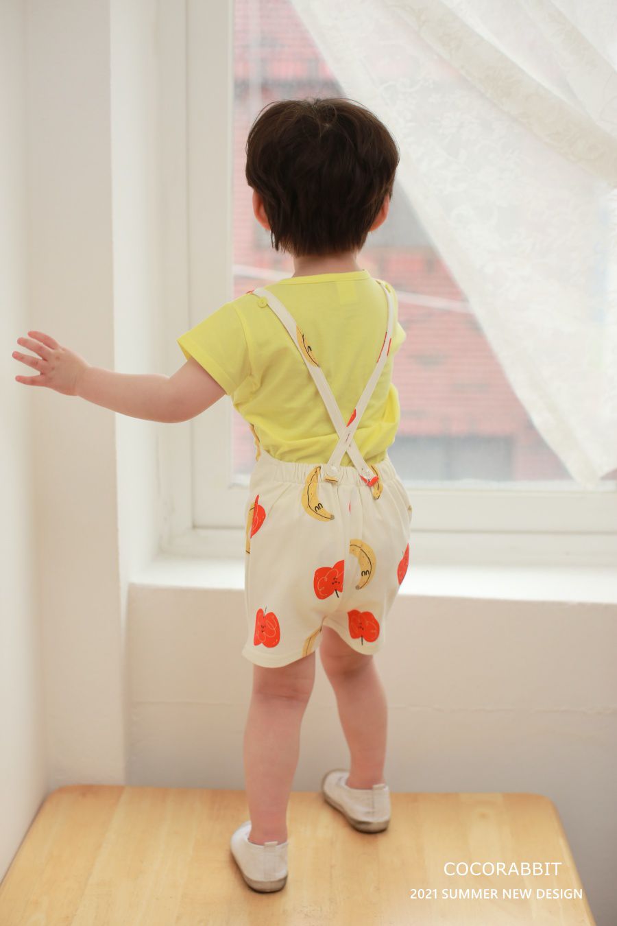 韓國 Coco Rabbit - 猴子娃娃吊帶褲-象牙白