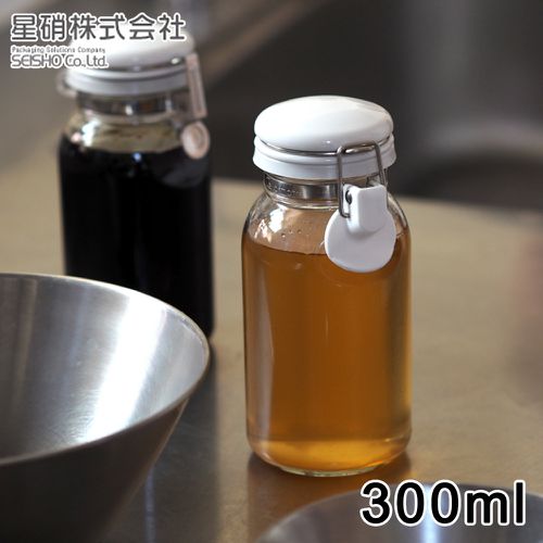 日本製 透明玻璃扣式保存瓶/調味料罐300ML-2入組