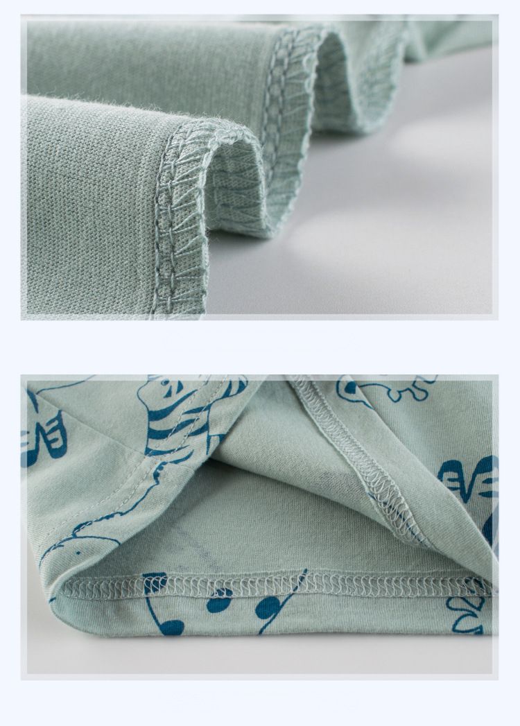 短袖棉T-可愛動物園-灰綠色