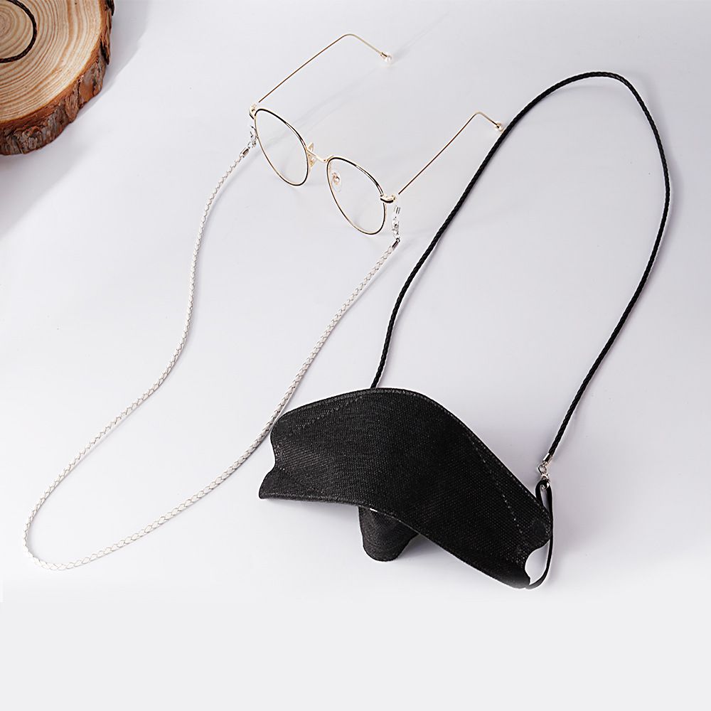 簡約編織繩口罩/眼鏡掛繩-白色 (總長72cm)