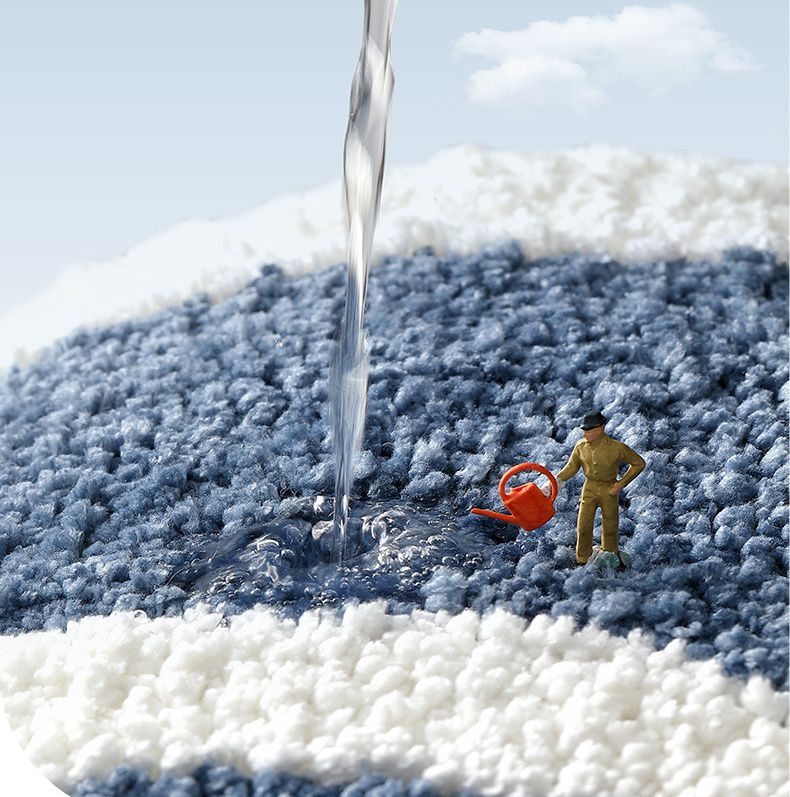 快速吸水植絨浴室腳踏墊-Hello雲朵-灰色 (45x75cm)