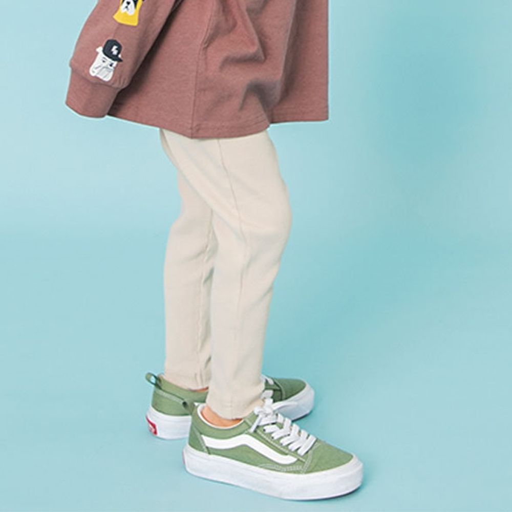 DAISUKI 羅紋彈性九分褲-象牙白