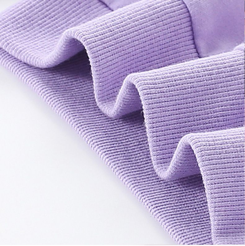 圓領長袖束口上衣-繽紛獨角獸-紫色