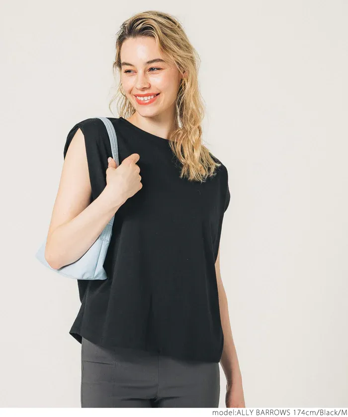 日本 COCA - 超顯瘦百搭法式袖上衣-黑