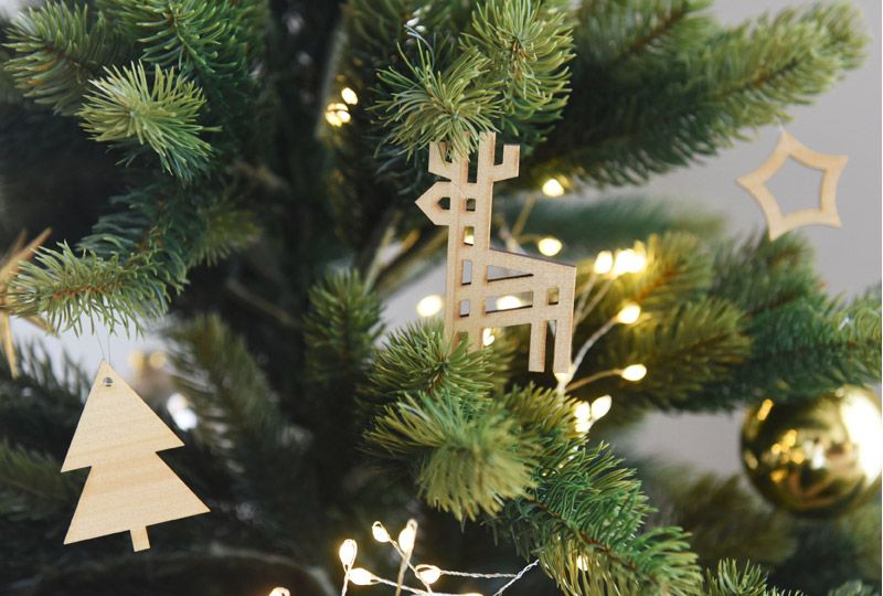 日本 kukka ja puu - 日本製 天然木輕量掛飾9件組-聖誕夜