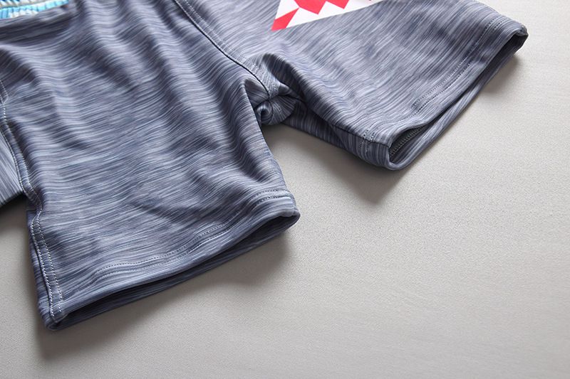 男寶長袖泳裝套裝(附帽子)-大嘴鯊魚-淺藍+灰