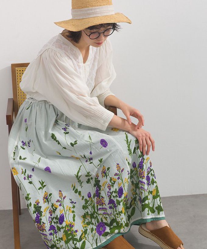 日本 Lupilien - 熱銷再販 2way雙面穿印度棉典雅長裙-白x湖水綠