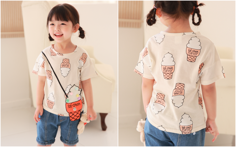 韓國 Coco rabbit - 冰淇淋假包包T-粉紅