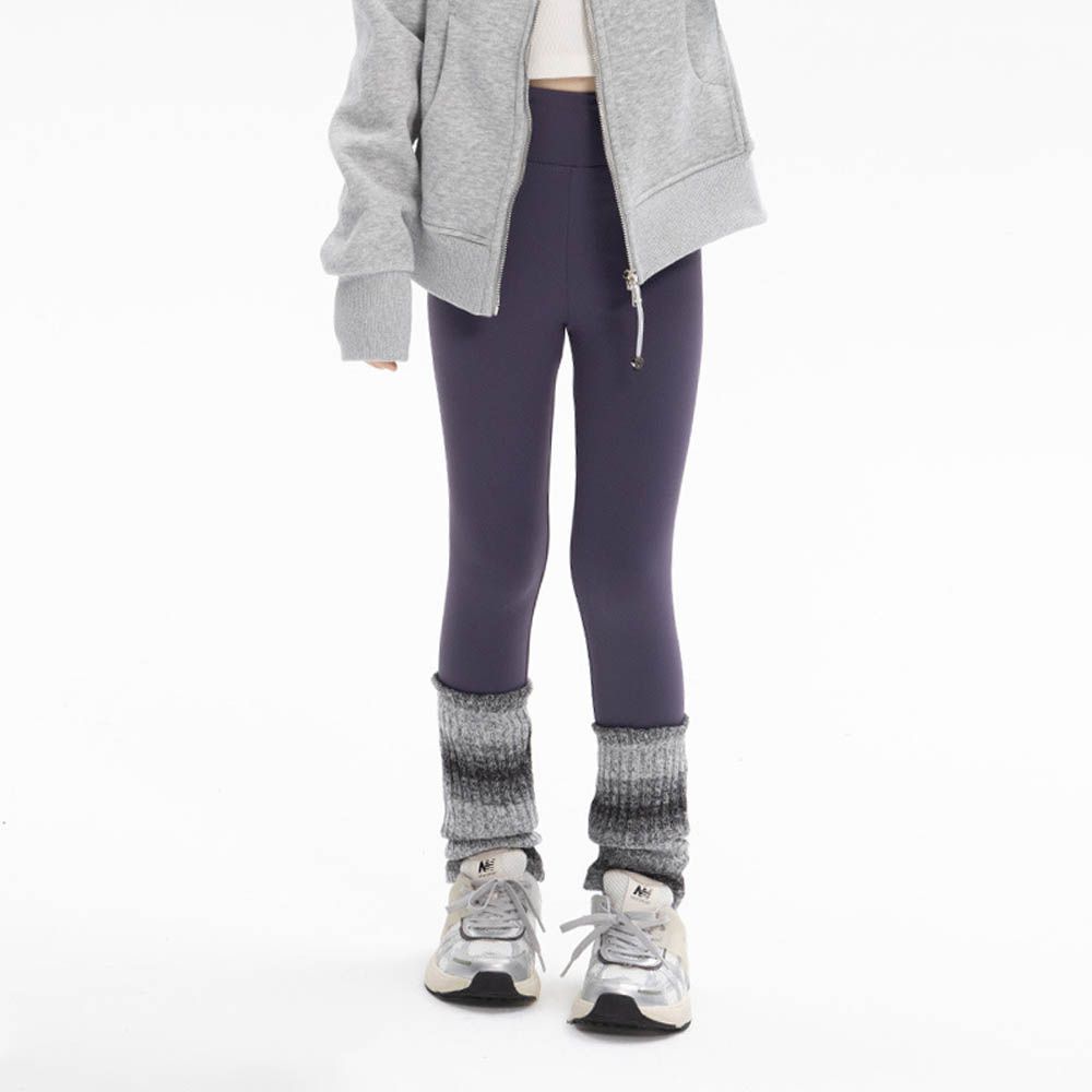 專為兒童設計彈力瑜珈褲/鯊魚褲-深紫色