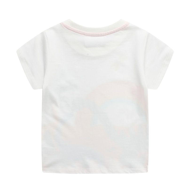 Jumping meters - 棉質圓領短袖上衣-恐龍世界-白色