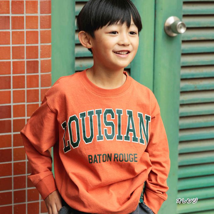 日本 BRANSHES - 100%棉 英文標語落肩長袖上衣-背後標誌-白