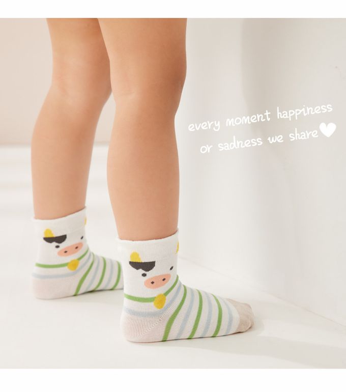 可愛寶寶小乳牛透氣短筒棉襪