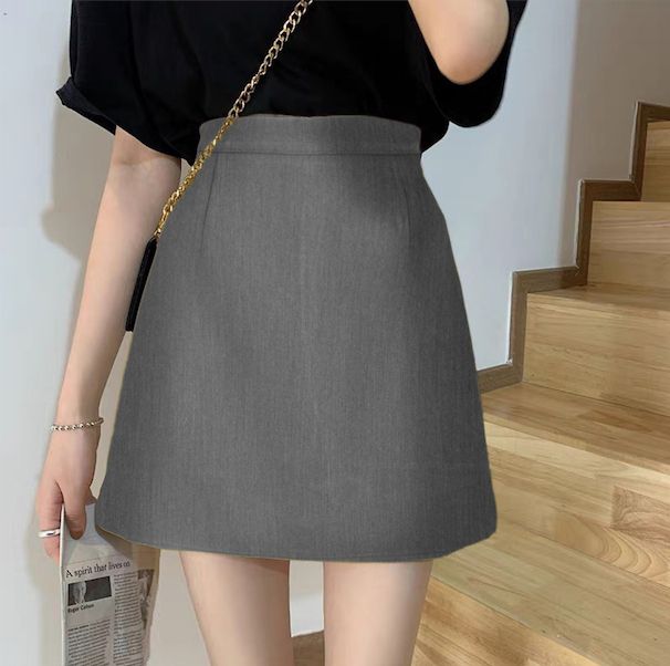 日本 GRL - 百搭簡約短裙-象牙杏