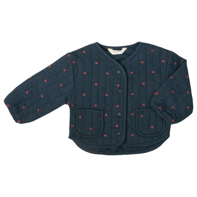 akachan honpo - 鋪棉夾克-滿版印花-深藍色