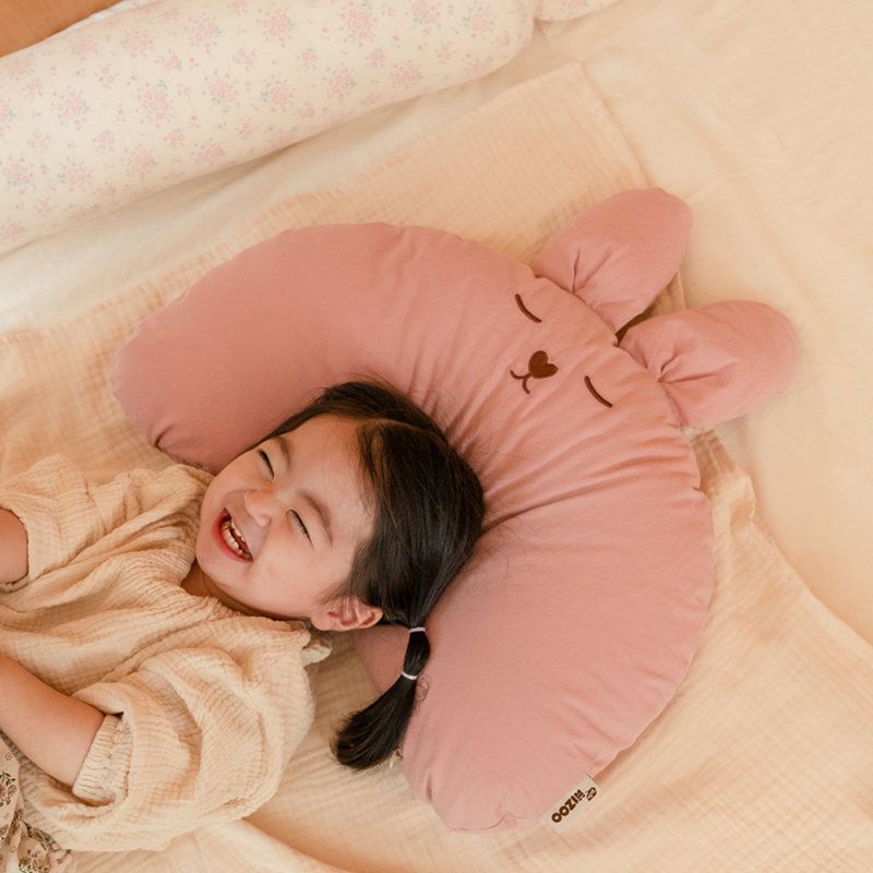 正韓Hello HiZoo - 純手工製動物造型純棉柔感兒童枕/防蟎枕/透氣枕/健康枕-Hi Bunny 兔兔