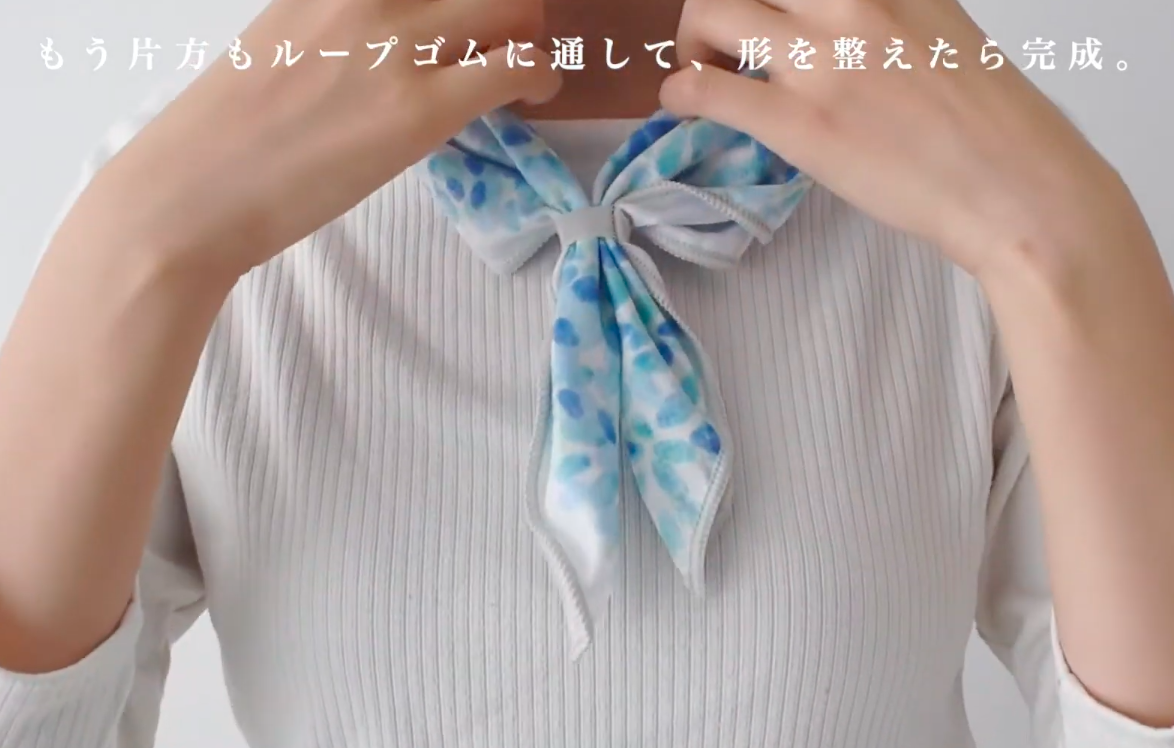 日本現代百貨 - 抗UV水涼感方巾/領巾(附收納罐)-水玉/條紋-灰 (54x54cm)