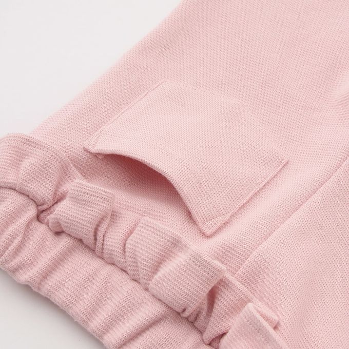 日本 Lycee mine - 腰間QQ荷葉百搭好動七分褲-粉紅