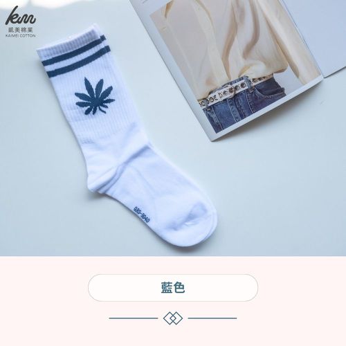 MIT台灣製 精梳棉2/2純棉女襪 細條葉子款-隨機出色 (12雙組)