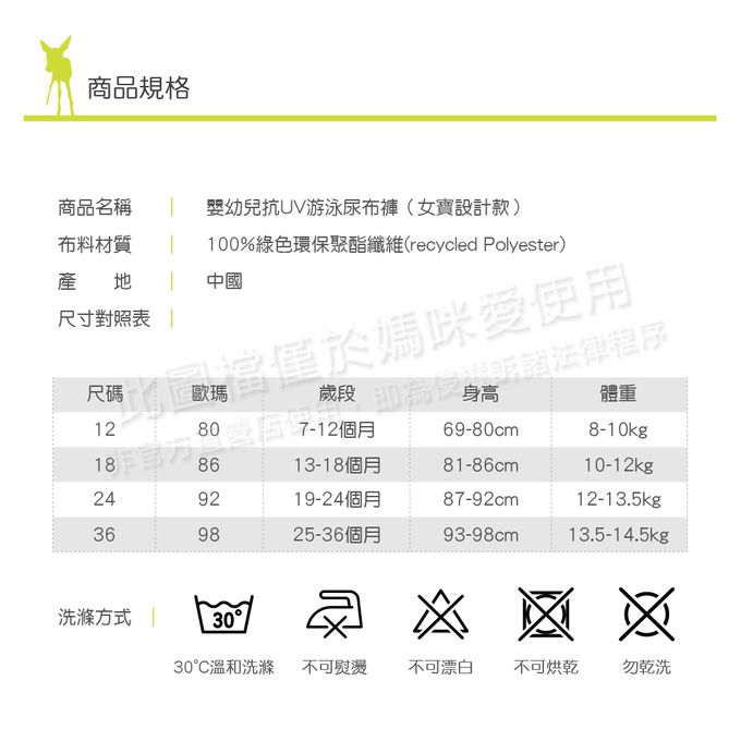 德國 Lassig - 嬰幼兒抗UV游泳尿布褲-霧粉條紋