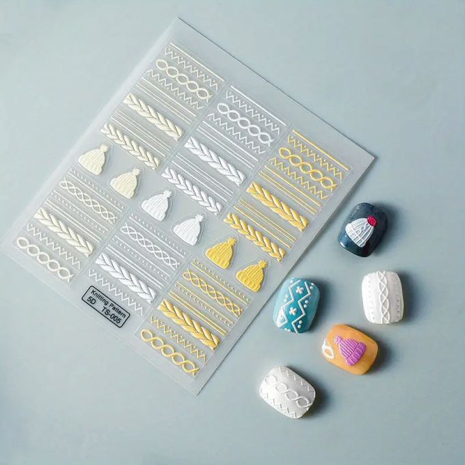 台灣 Cosplus 光妍 - nido mini 立體貼紙-針織毛衣毛帽&編織刺繡條紋(4款可選)