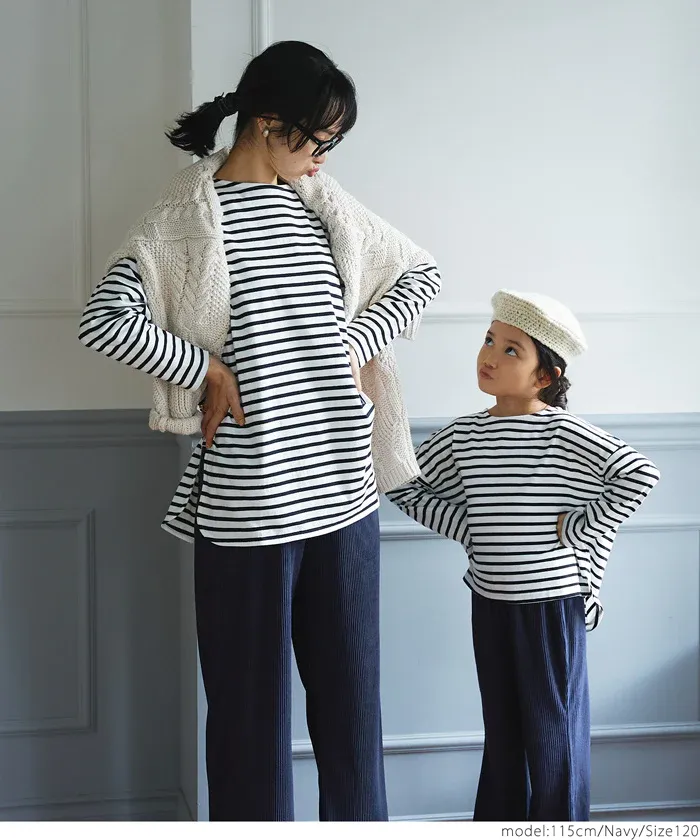 日本 COCA - [可剪裁] 羅紋彈性垂墜感寬褲-孩子-芥黃