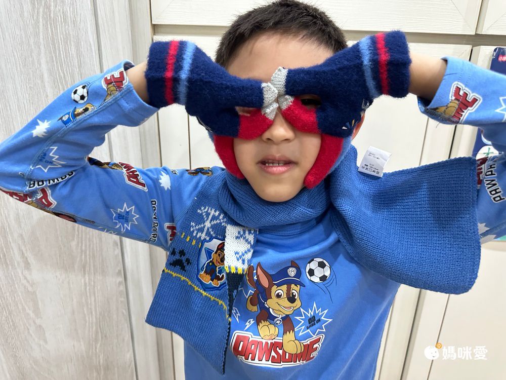 卡通暖暖絨毛手套-卡通人物汪汪隊-阿奇-淺藍色 (15×7cm)