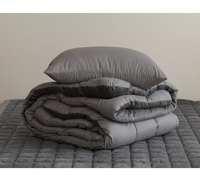 韓國 Maatila - 可水洗超細纖維桃皮感棉被(冬被)-黑豆豆漿